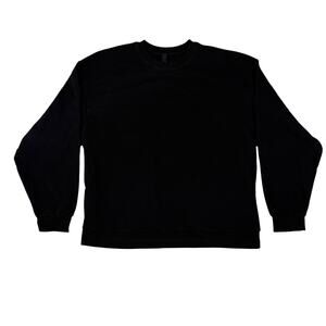 SKIMS Women's Terry Fleece Relaxed Crew Neck Pullover Obsidian Size L NWT
